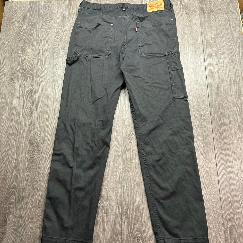 Levis Mens Black Carpenter Utility Pants 34 x 30 Straight Leg
